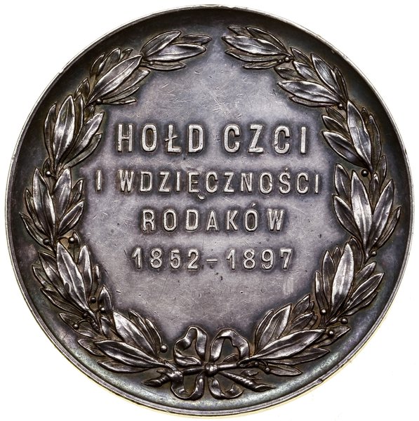 Medal pamiątkowy dedykowany Jadwidze „Deotymie” Łuszczewskiej, 1897, projektu Władysława  Wojciechowskiego, Kraków