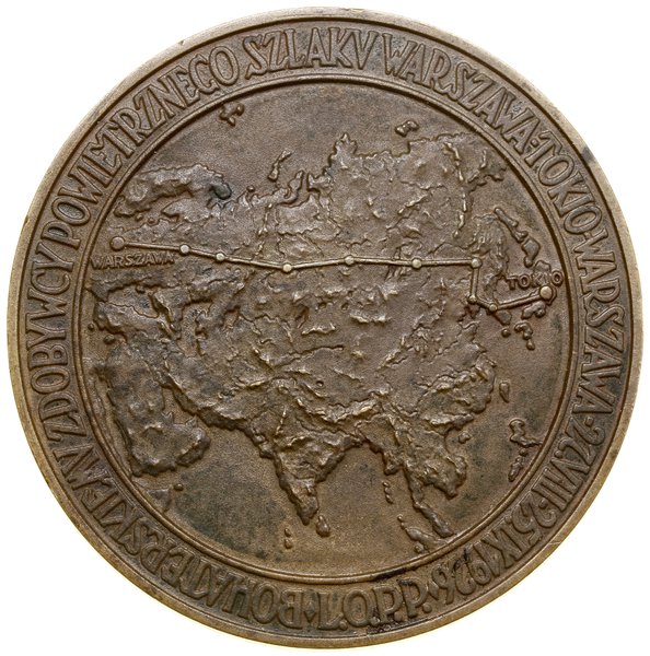 Medal dedykowany Bolesławowi Orlińskiemu, 1926, Warszawa, projektował Józef Aumiller