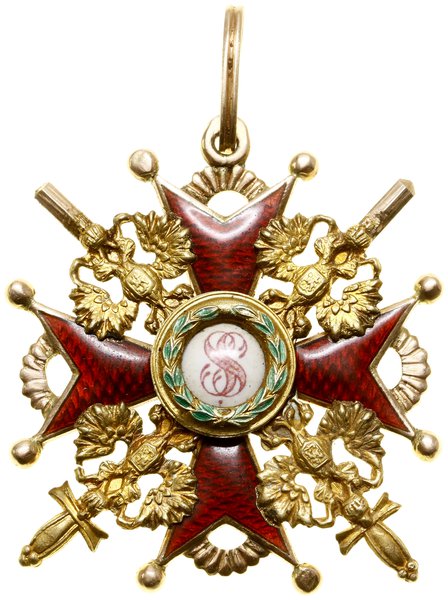 Cesarski i Królewski Order Świętego Stanisława (Императорский и Царский Орден Святого Станислава)  III stopnia z mieczami, 1916–1917, Petersburg