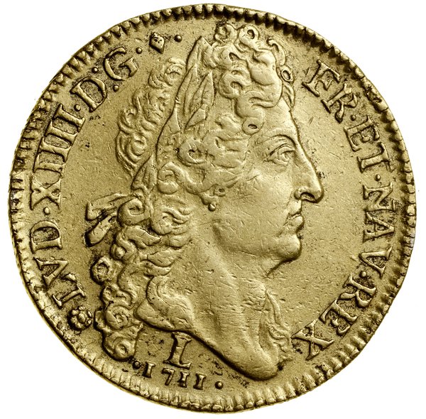 Podwójny louis d’or au soleil, 1711 L, Bayonne