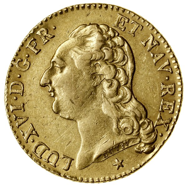 Louis d’or au buste nu, 1786 W, Lille; Ciani 218