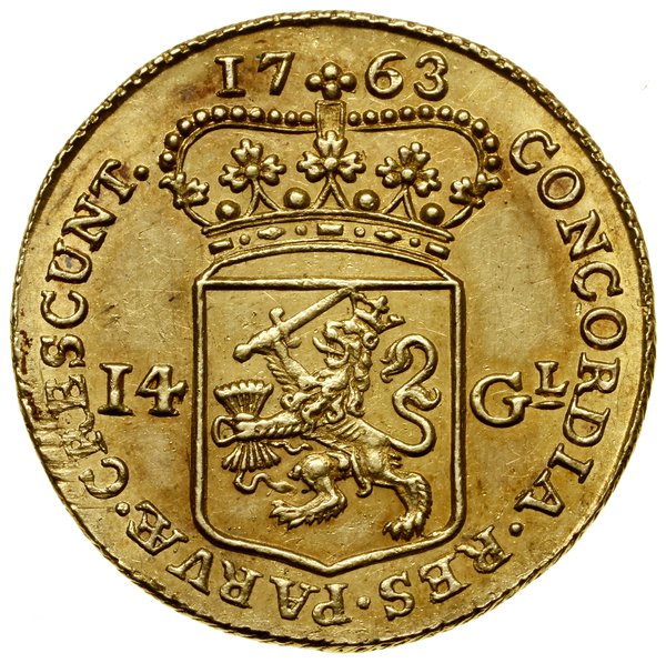 14 guldenów, 1763; Aw: Rycerz trzymający miecz, 