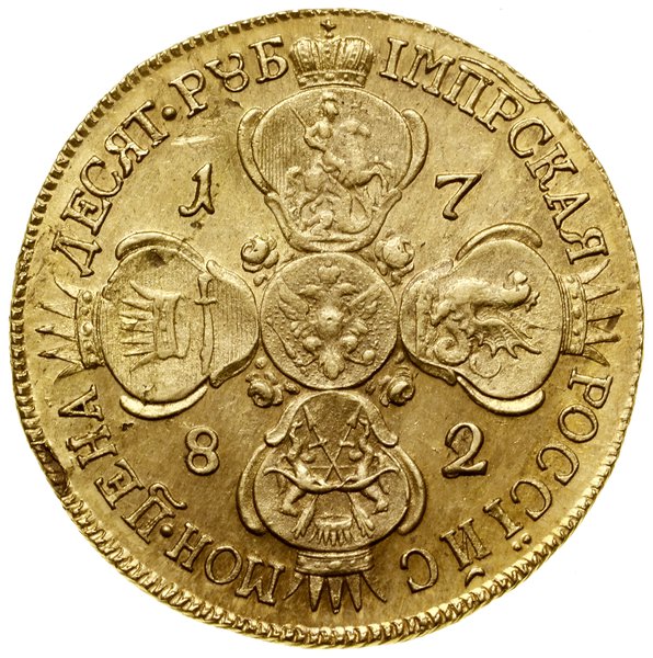 10 rubli (imperiał), 1782 СПБ TI, Petersburg; Aw