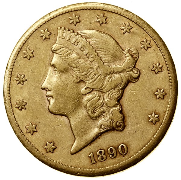 20 dolarów, 1890 CC, Carson City; typ Liberty He