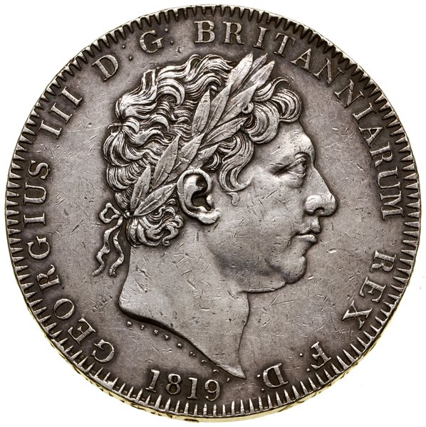 1 korona, 1819, Londyn; z napisem LIX na obrzeżu