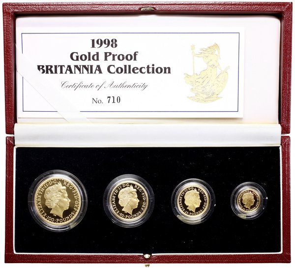 zestaw monet złotych Britannia, z roku 1998, Lon