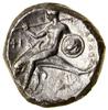 Nomos, ok. 332–302 p.n.e., magistrat Dai...; Aw: Wojownik w hełmie, na koniu w prawo, trzymający w..