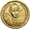 Solidus, 355–361, Antiochia; Aw: Popiersie cesarza trzymającego włócznię i tarczę na wprost, FL IV..