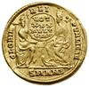 Solidus, 355–361, Antiochia; Aw: Popiersie cesarza trzymającego włócznię i tarczę na wprost, FL IV..