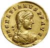 Solidus, 367–375, Trewir; Aw: Popiersie cesarza w prawo, D N GRATIANVS P F AVG; Rw: Dwóch cesarzy ..