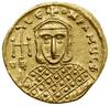 Solidus, 764–773, Konstantynopol; Aw: Popiersia Konstantyna V i Leona IV na wprost, pomiędzy nimi ..