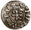 Denar, bez daty (985–995), Ratyzbona, mincerz Aljan; Aw: Krzyż, w kątach, kulka, pierścień, kulka ..