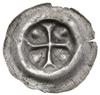 Brakteat, XIII–XIV w.; Krzyż, w każdym kącie kulka; Wieleń 12; srebro, 15.7 mm, 0.12 g;  pęknięcie..