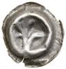 Brakteat, XIII–XIV w., Łapa orła w lewo; Wieleń 131; srebro, 16.3 mm, 0.17 g;  niewielkie wykrusze..