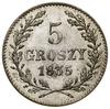 5 groszy, 1835, Wiedeń; Bitkin 3, H-Cz. 3825, Kop. 7857 (R1), Plage 296, Berezowski 0.60 zł;  deli..