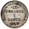 15 kopiejek = 1 złoty, 1840 НГ, Petersburg; litery Н – Г nieco pochylone; Bitkin 1122, Kuriański Z..