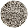 Grosz, 1546, Królewiec; książę z wysokim kołnierzem, końcówka napisu PRVS, rzadka odmiana – cyfra ..