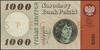 1.000 złotych, 29.10.1965; seria A, numeracja 0000000, na str. gł. poziomo pomarańczowe „SPECIMEN”..