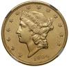 20 dolarów, 1904, Filadelfia; typ Liberty Head, z motto na rewersie; złoto, ok. 33.44 g;  bardzo ł..