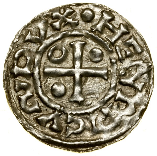 Denar, (985–995), Ratyzbona, mincerz Ag; Aw: Krz