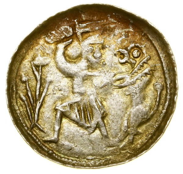 Denar, (1138–1146); Aw: Książę na tronie z miecz