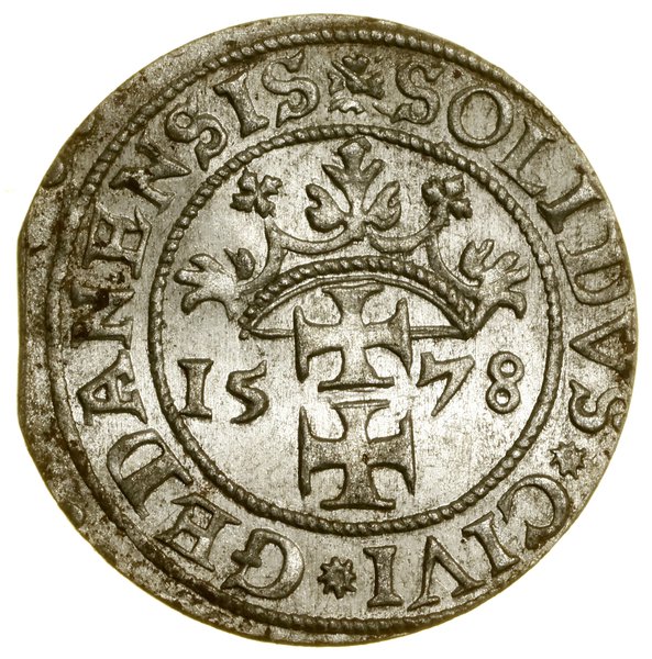 Szeląg, 1578, Gdańsk; CNG 127b, Kop. 7425 (R1), 