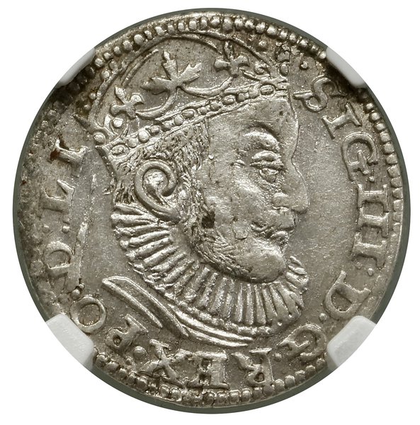 Trojak, 1589, Ryga; końcówka legendy awersu LI, 