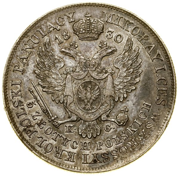 5 złotych, 1830 KG, Warszawa