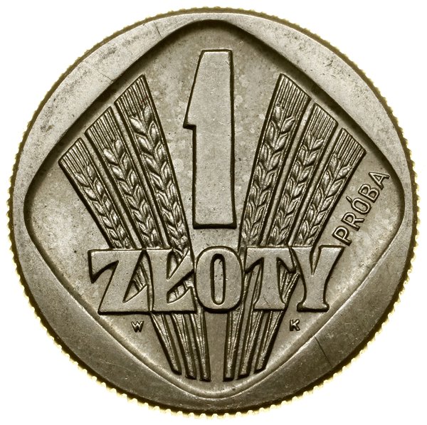 1 złoty, 1958, Warszawa; Kwadrat z kłosami zboża