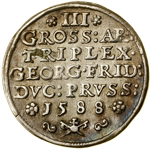 Trojak, 1588, Królewiec; Iger Pr.88.1.a (R3), Sl