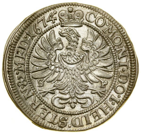 6 krajcarów, 1674 SP, Oleśnica; litery S P (inic