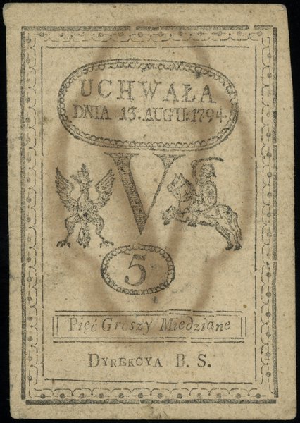 5 groszy miedziane, 13.08.1794