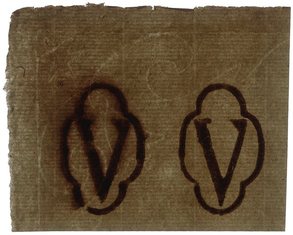Fragment papieru do druku banknotów o nominale 5 groszy miedziane, 13.08.1794