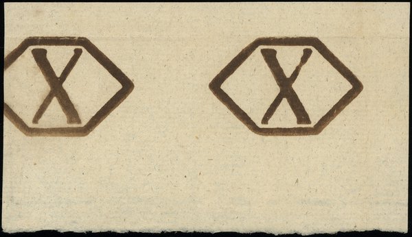Fragment papieru do druku banknotów o nominale 10 groszy miedziane, 13.08.1794