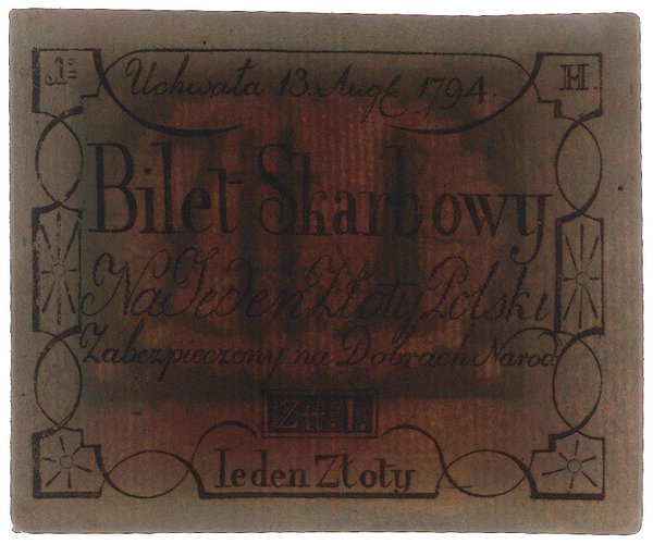 1 złoty polski, 13.08.1794; litera H; Lucow 42 –