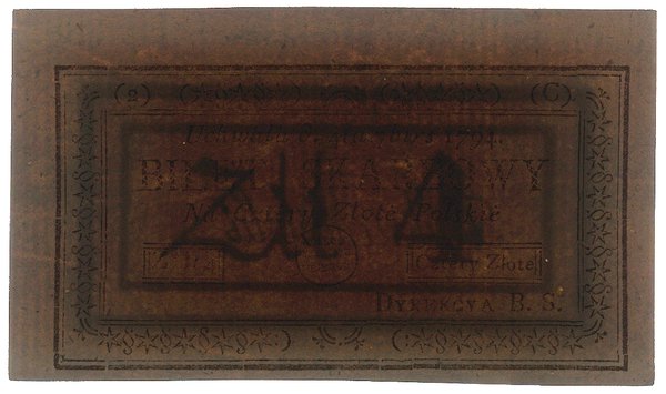 4 złote polskie, 4.09.1794; seria 2-C, z błędem 