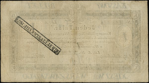 1 talar, 1.12.1810; podpis komisarza: J. Nep. Ma
