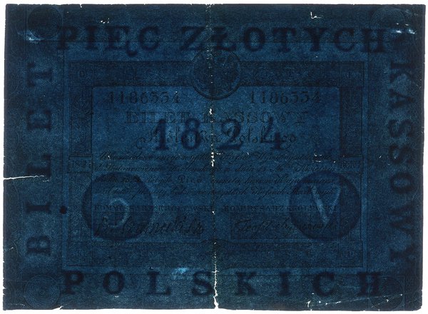 5 złotych, 1824; podpisy: Fe: Czarnecki SK / Teo