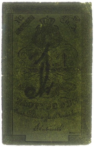 1 złoty, 1831; z podpisem Henryka Łubieńskiego, 