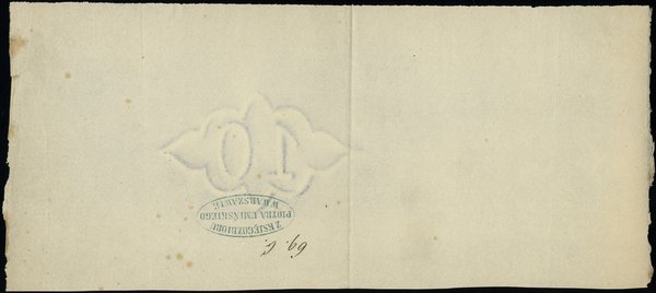Papier do druku banknotu 10 złotych z 1863 roku