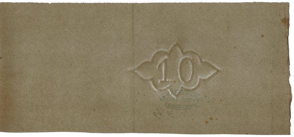 Papier do druku banknotu 10 złotych z 1863 roku;