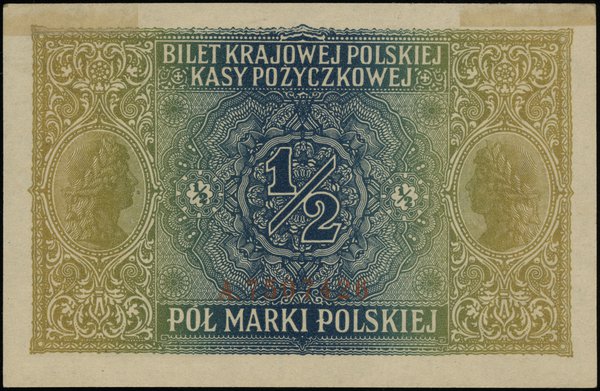 1/2 marki polskiej, 9.12.1916; jenerał, seria A,