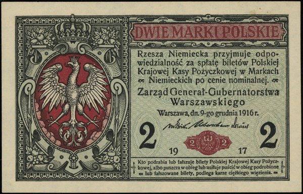 2 marki polskie, 9.12.1916; Generał, seria A, nu