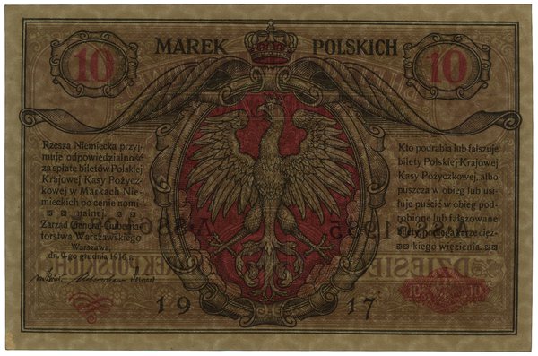10 marek polskich, 9.12.1916; Generał, „biletów”