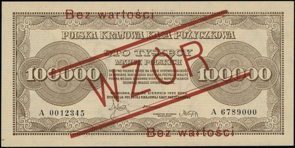 100.000 marek polskich, 30.08.1923