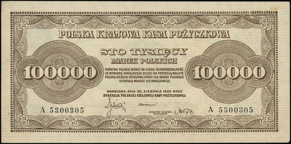 100.000 marek polskich, 30.08.1923