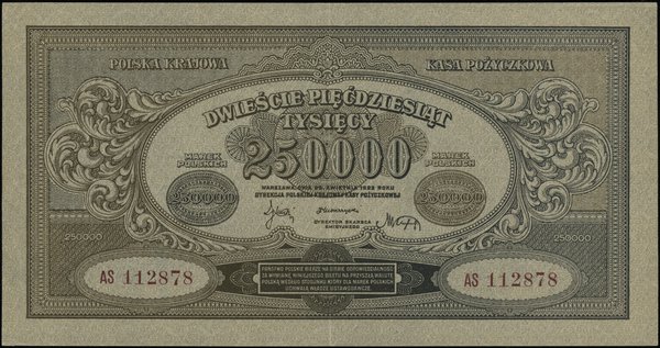 250.000 marek polskich, 25.04.1923; seria AS, nu