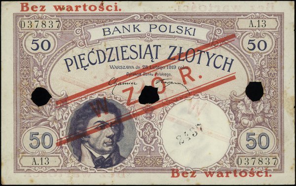 50 złotych, 28.02.1919