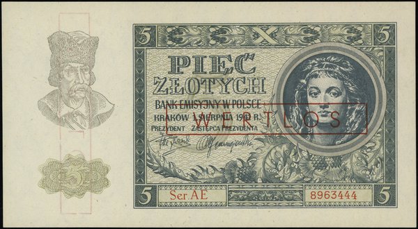 5 złotych, 1.08.1941