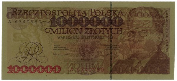 1.000.000 złotych, 16.11.1993; rzadka, początkow